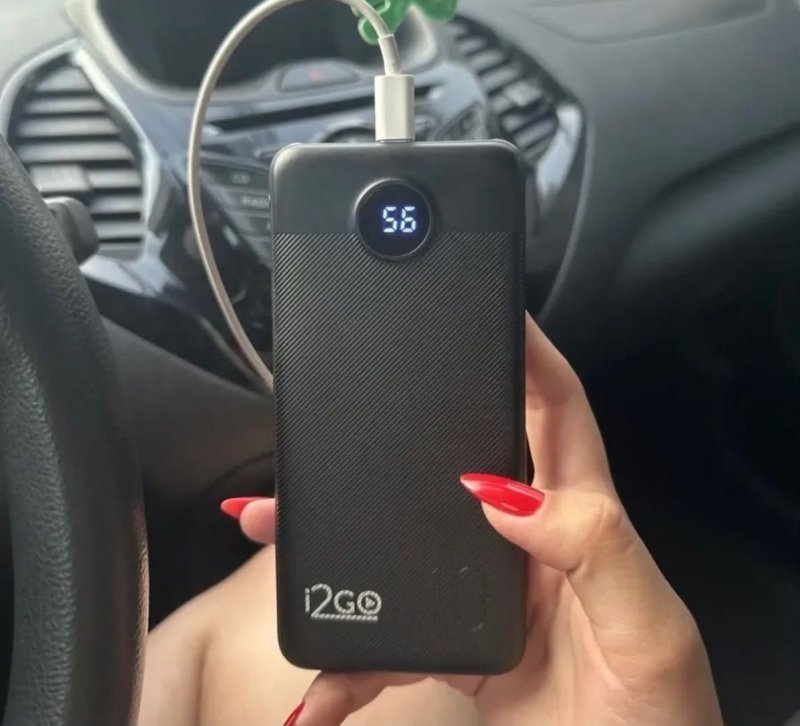 Carregador Portátil Power Bank Turbo I2go 10000mah 20w Com Display Digital Preto