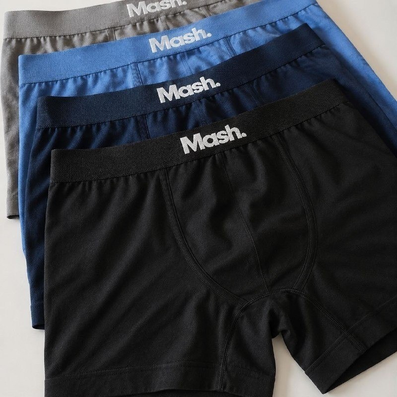 Kit Com 4 Cuecas Boxer Microfibra Mash Box Sem Costura