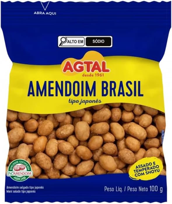 Agtal Amendoim Brasil Tipo Japonês Torrado Crocante 100g 1 Unidade