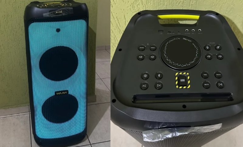 WAAW by ALOK Caixa de Som INFINITE 700 Bluetooth, Tipo Torre, Até 20h de Autonomia, 3 Alto-Falantes, TWS, 700W RMS