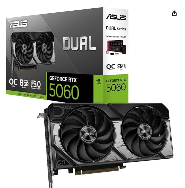 GPU ASUS RTX 5060 8GB OC 128 BITS DUAL FAN 90YV0N12-M0NA00