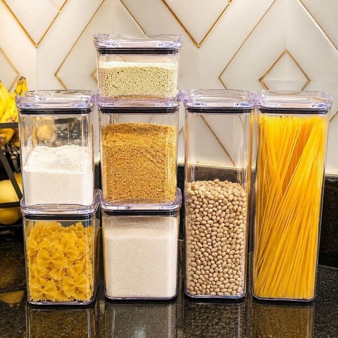 Kit com 10 Potes Herméticos Empilháveis