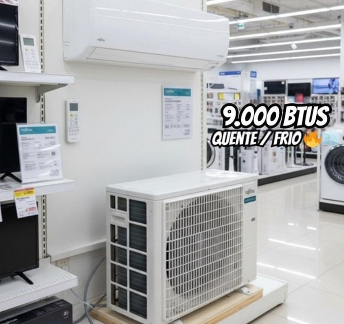 Ar-condicionado Split HW Inverter Fujitsu Airstage Essencial 9.000 BTUs R-32 Quente/Frio 220V