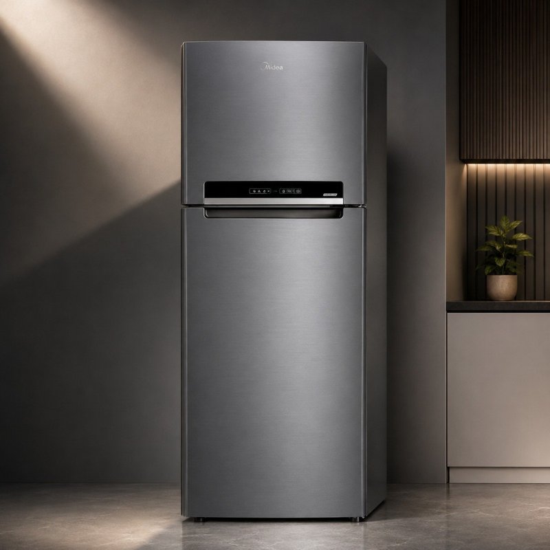Geladeira com Freezer Inverter Midea Frost Free Duplex MDRT533EVD461 394L Inox 127v + Frete Grátis