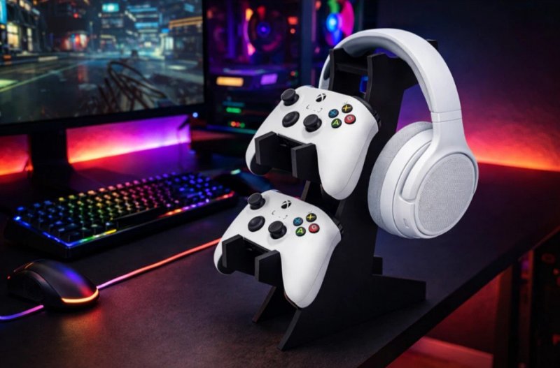 Suporte Gamer Porta Controle Videogame Para Ps4 Xbox Ps5 Fone de Ouvido Headset