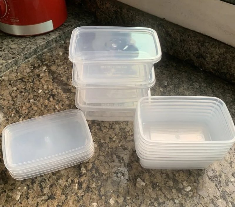 Kit 10 Potes 500ml BPA Free Freezer Microondas Reutilizável Transparente