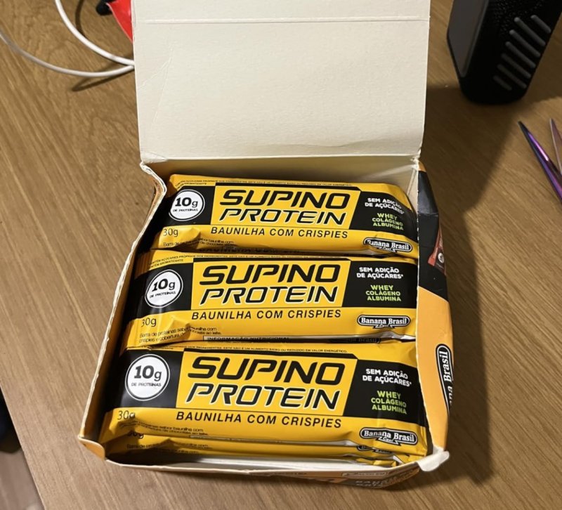 Banana Brasil Display Barra De Proteína Supino Protein Baunilha Com Crispies - 12 Unidades De 30G