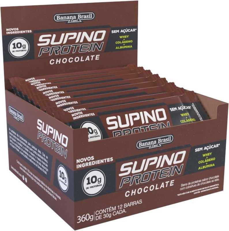 Banana Brasil Barra De Proteína Supino Protein Chocolate - 12x30g