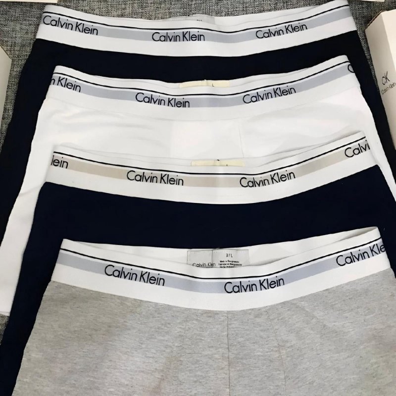 Kit 3 Cuecas Masculinas Boxer Cotton Calvin Klein 100 - White Liso L