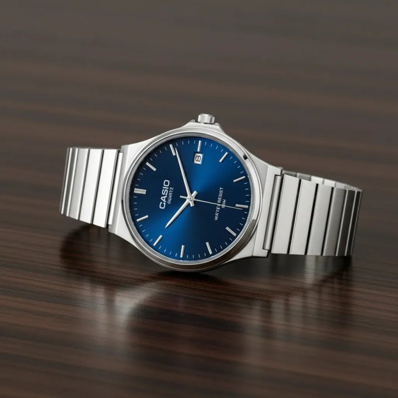 Relógio Casio A180 Vintage Redondo Premium Edição Prata Azul