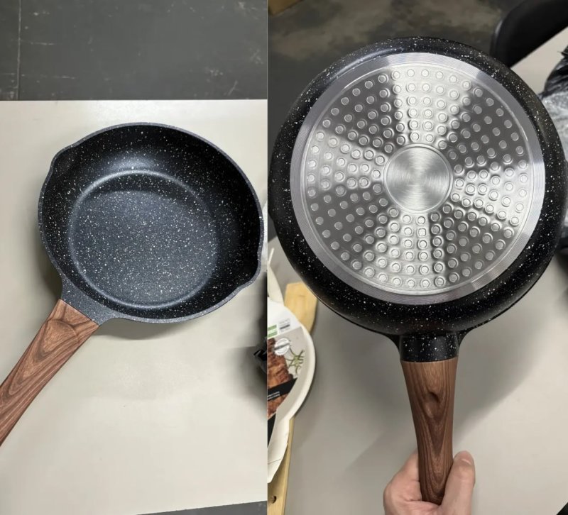Frigideira Cerâmica Antiaderente Grande 24cm Para Fogão A Gás Indução Cooktop Panela Frita Sem Óleo Não Gruda Profissional Moderna Mix Preto