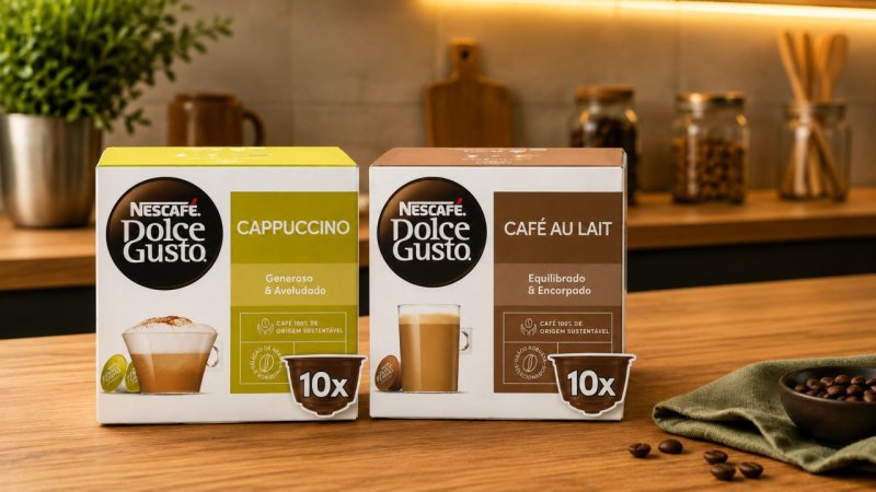 Cápsulas Dolce Gusto - Café Au Lait e Cappuccino