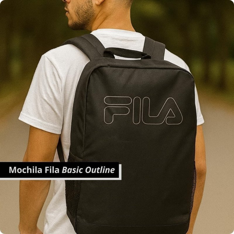 Mochila Unisex Fila Basic Outline, Preto, G