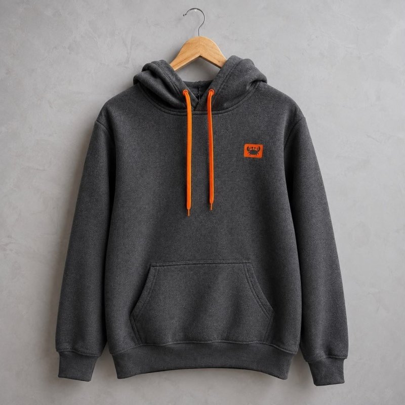 Moleton Capuz Blusa De Frio Lisa Cordão Neon Canguru