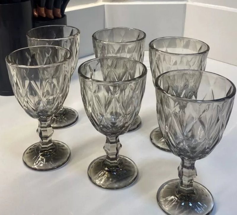 Jogo de 6 Taças de Cristal 330ml de Brilho Incomparável - Linha Premium Decorativa
