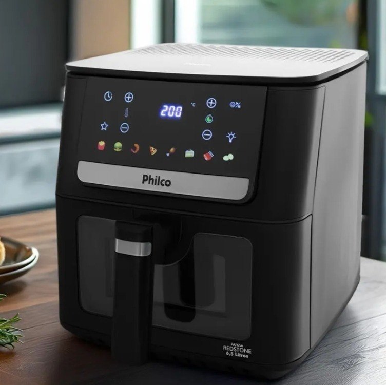 Air Fryer Philco 6,5L Visor Glass 1700W PAF65 220V com Frete Grátis
