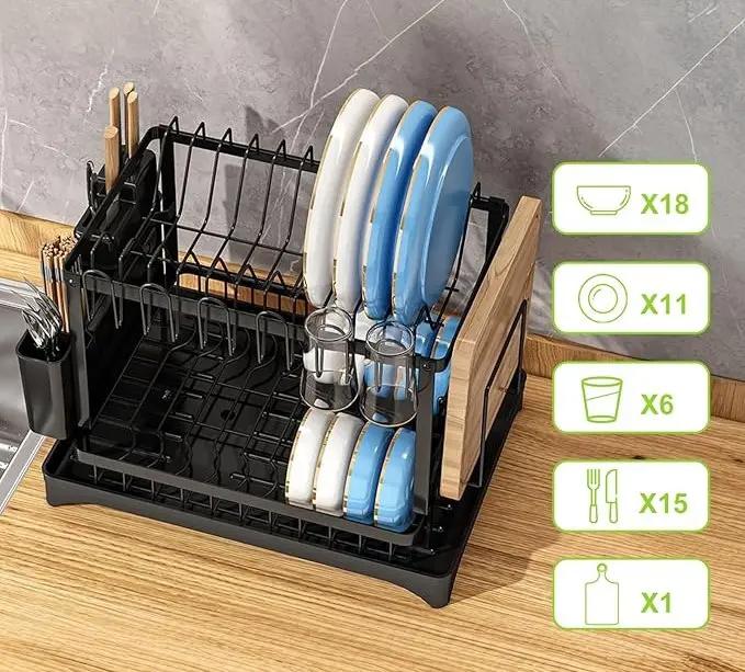 Escorredor De Louça Pratos Talheres Inox Cozinha Duplo