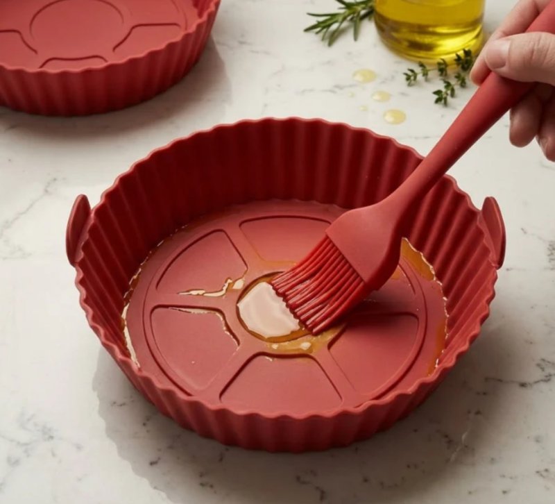 KIT Forma De Silicone Para Air Fryer Forno Microondas Fritadeira Assadeira – Reutilizável Antiaderente Flexível