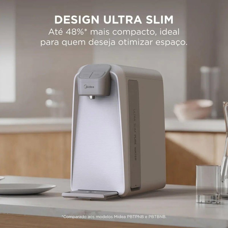 Purificador De Água Slimpure Branco Midea Refrigerado - Reservatório 800ML