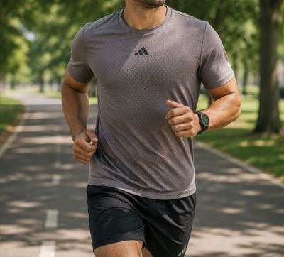 Camiseta Masculina D4t Primelift Três Listras adidas Marrom Não P Lisa