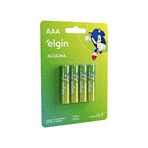 Pilha Alcalina Elgin Palito AAA Blister com 4