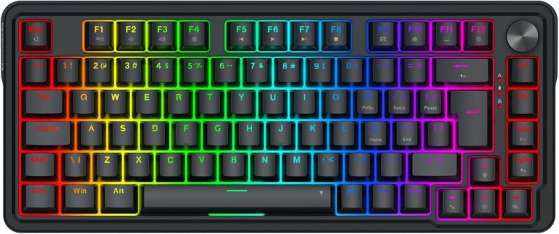 Teclado Gamer Magnético Redragon Ucal RGB Preto 75% ABNT2 8K Polling Rate K673RGB-M