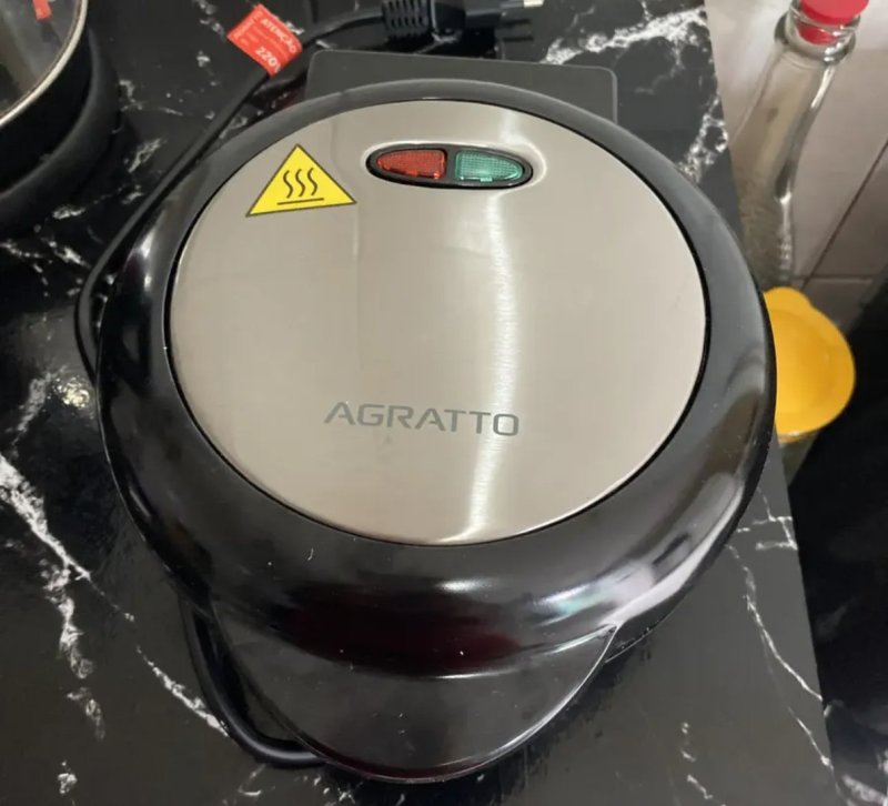 Omeleteira Antiaderente Elétrica Dupla 800w Mr. Cheff Redonda Preta 220v Agratto Aoip01i-02 Preto