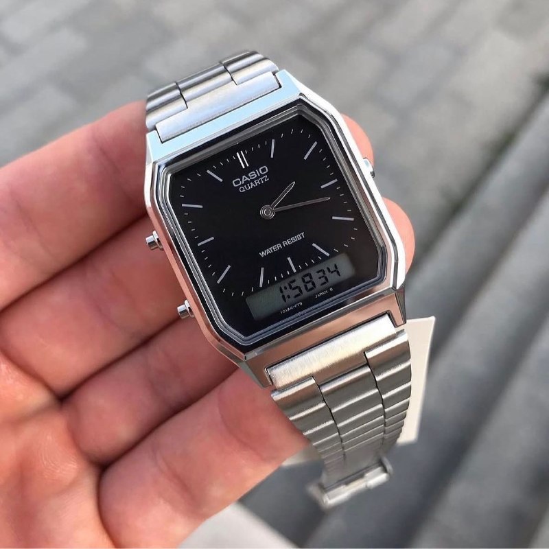 Relógio Casio Unissex Vintage Prata Aq-230a-1dmq Prata