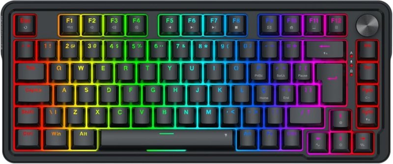 Teclado Gamer Magnético Redragon Ucal RGB Preto 75% ABNT2 8K Polling Rate K673RGB-M