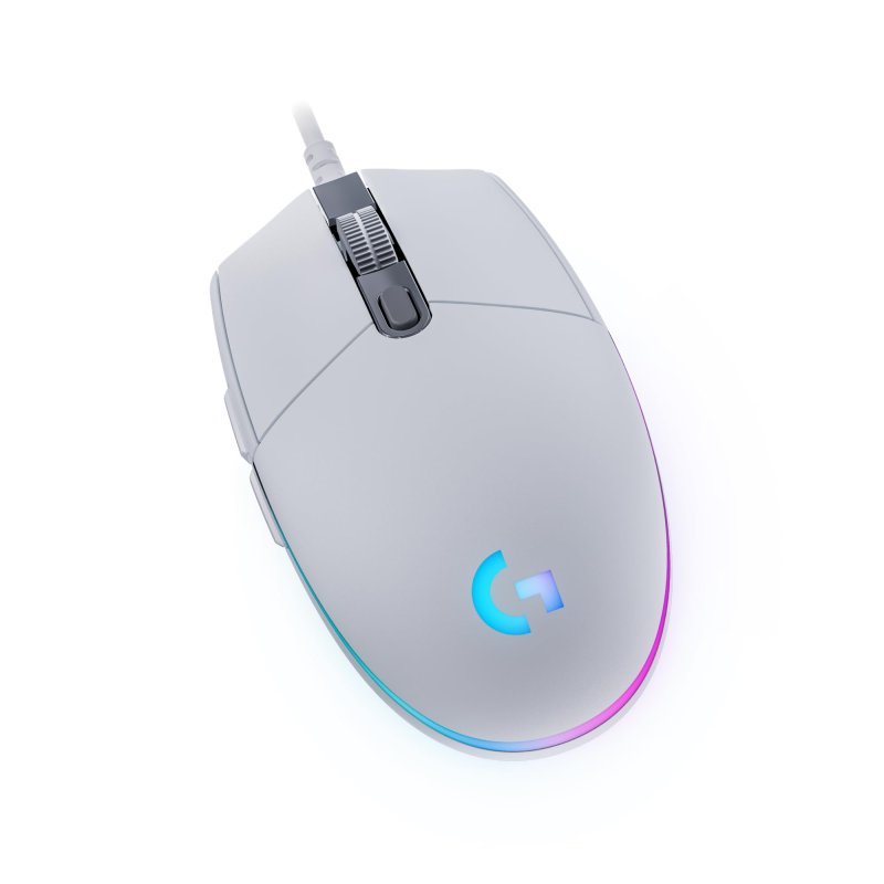 Mouse Gamer Logitech G203 LIGHTSYNC RGB, Efeito de Ondas de Cores, 6 Botões Programáveis e Até 8.000 DPI - Branco