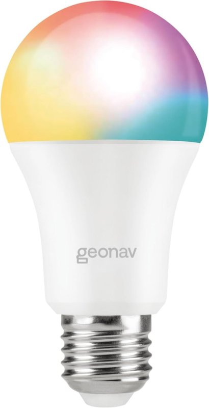 Hi by Geonav Lâmpada Inteligente Led 9W, Wi-Fi, E27, Branco Frio/Quente/RGBW 16 milhões de cores, Dimerizável, Controle no Aplicativo