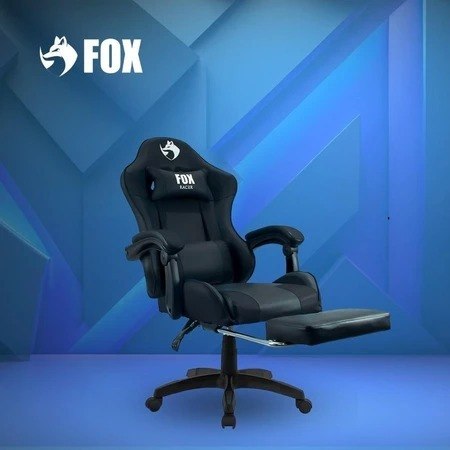 Cadeira Gamer Fox Racer Zerda com Apoio de Pés Preta - W20