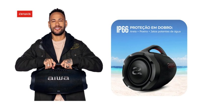 Caixa de Som AIWA a Boombox Plus 200W Bluethooh Aws-Bbs-01-B Preto