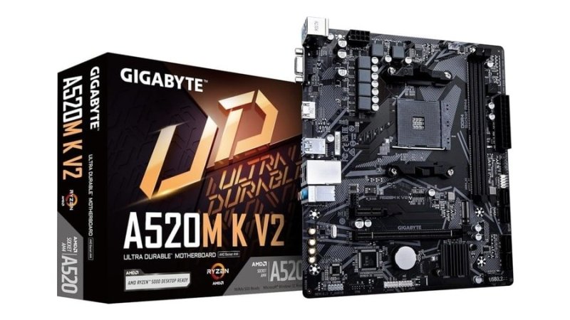 Placa Mãe Gigabyte A520M K V2 (AM4/2xDDR4/HDMI/D-Sub/M.2/USB 3.2)