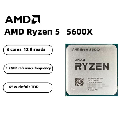 Processador AMD Ryzen 5 5600X, 6-Core, 12-Threads, 3.7GHz (4.6GHz Turbo), Cache 35MB, AM4 Novo (Sem Caixa ou Cooler)