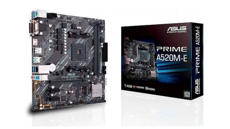 Placa-Mãe ASUS Prime - A520M-e, AMD AM4, Matx, DDR4