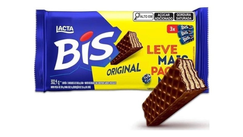 Kit 3 Chocolates Bis Ao Leite 302,4G Tripack 100,8G Cada