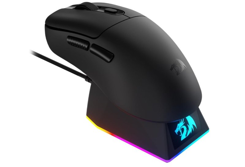 Mouse Gamer Redragon Ebony Standard Preto 24000 DPI com Dock de Carregamento Magnético Tri Mode USB Tipo-C, USB 2.4GHz, Bluetooth M998-STD-1K