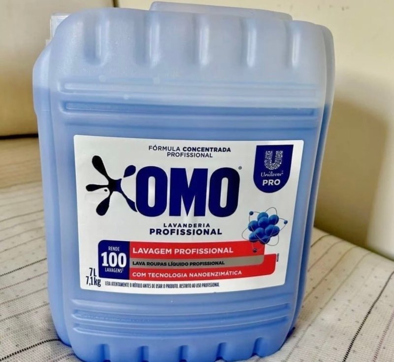 Lava Roupas Líquido Omo Lavanderia Profissional Lavagem 7 L