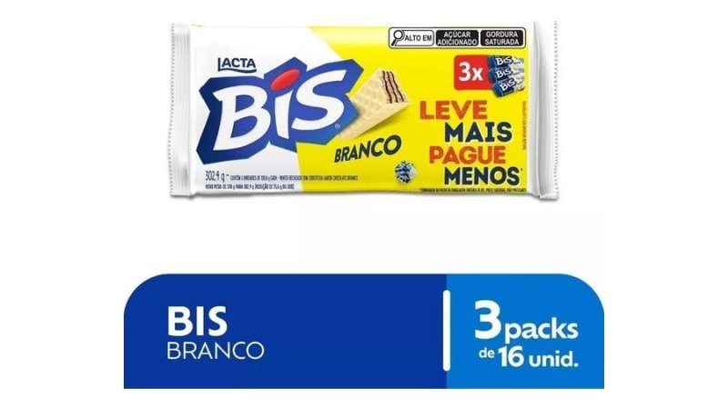 Chocolate Bis Branco Laka 302,4G Tripack 100,8G Cada