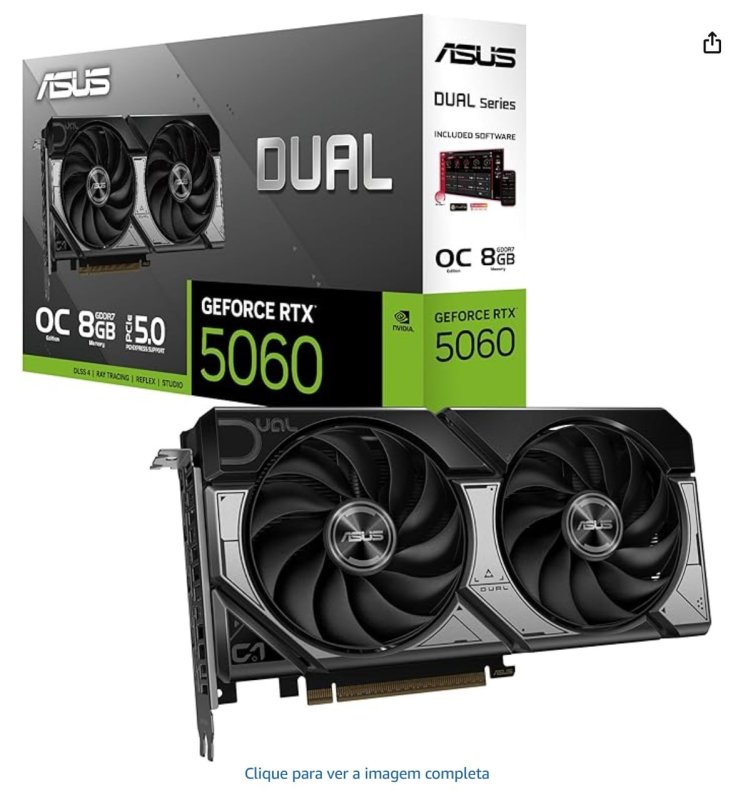GPU ASUS RTX 5060 8GB OC 128 BITS DUAL FAN 90YV0N12-M0NA00