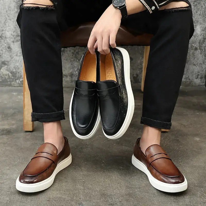 Sapato Loafer Masculino Mocassim Couro Casual Comfort Luxo