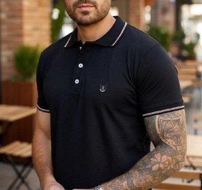 Camisa Polo Masculina Casual Slim Algodão Premium