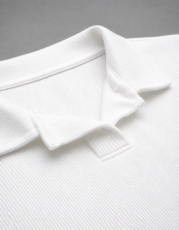 Camisa Polo Texturizada Sem Botão