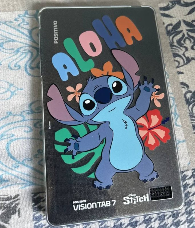 Tablet Positivo Vision Tab 7 Stitch, 64 GB, 3 GB RAM, Tela 7" IPS, Android 14 Go com capa e mochila