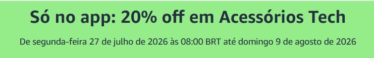 20% off em Acessórios Tech