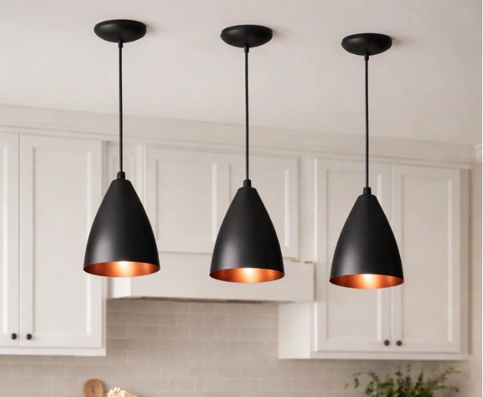 Luminária Pendente Teto Vegas Alumínio Preto 3 Unidades + Frete Grátis
