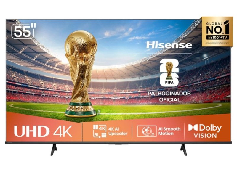Hisense Smart TV 4K 55" Polegadas 55A6NV com Dolby Vision, HDR10, HLG, Dolby Game