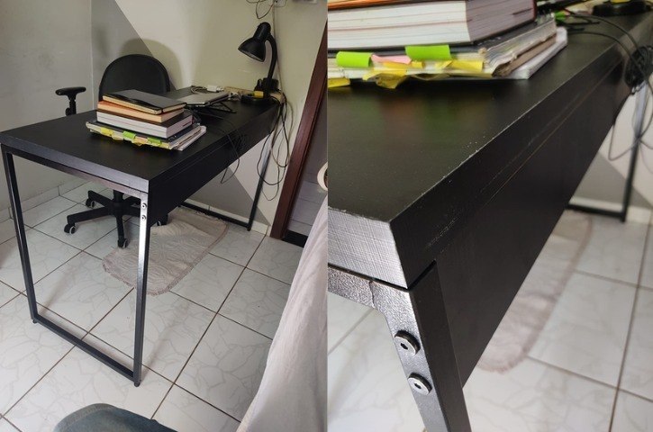Mesa Para Escritório Office 1,20m Dynamica Cor Preto Ônix / Est.Preta
