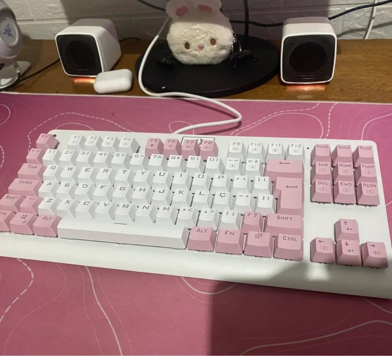 Redragon Dark Avenger Rgb Branco E Rosa Switch Marrom Branco/rosa Português Abnt2
